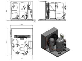 Tecumseh Condensing Unit 2hp R404A LBP FHt2480ZBR-2