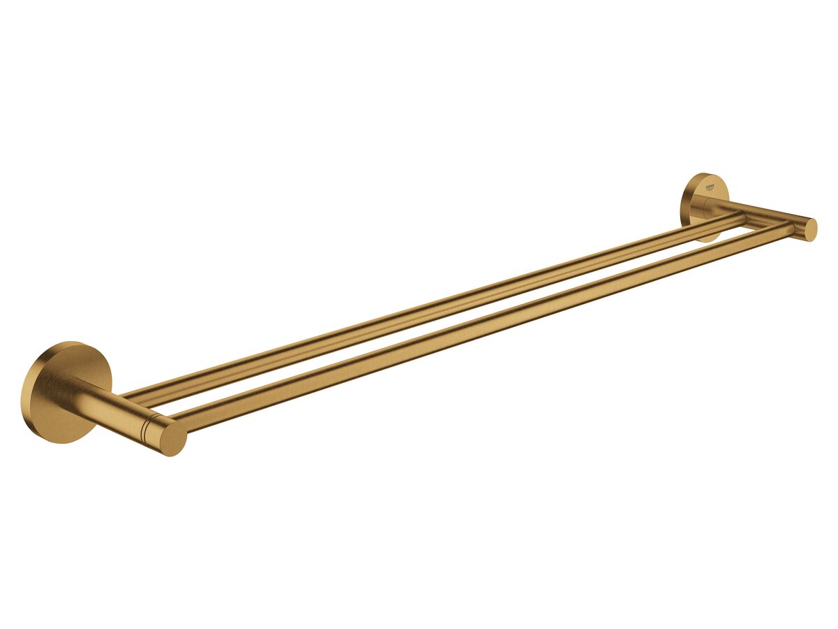 GROHE Essentials Accessories Double Towel Rail 600mm Brushed Cool Sunrise from Reece
