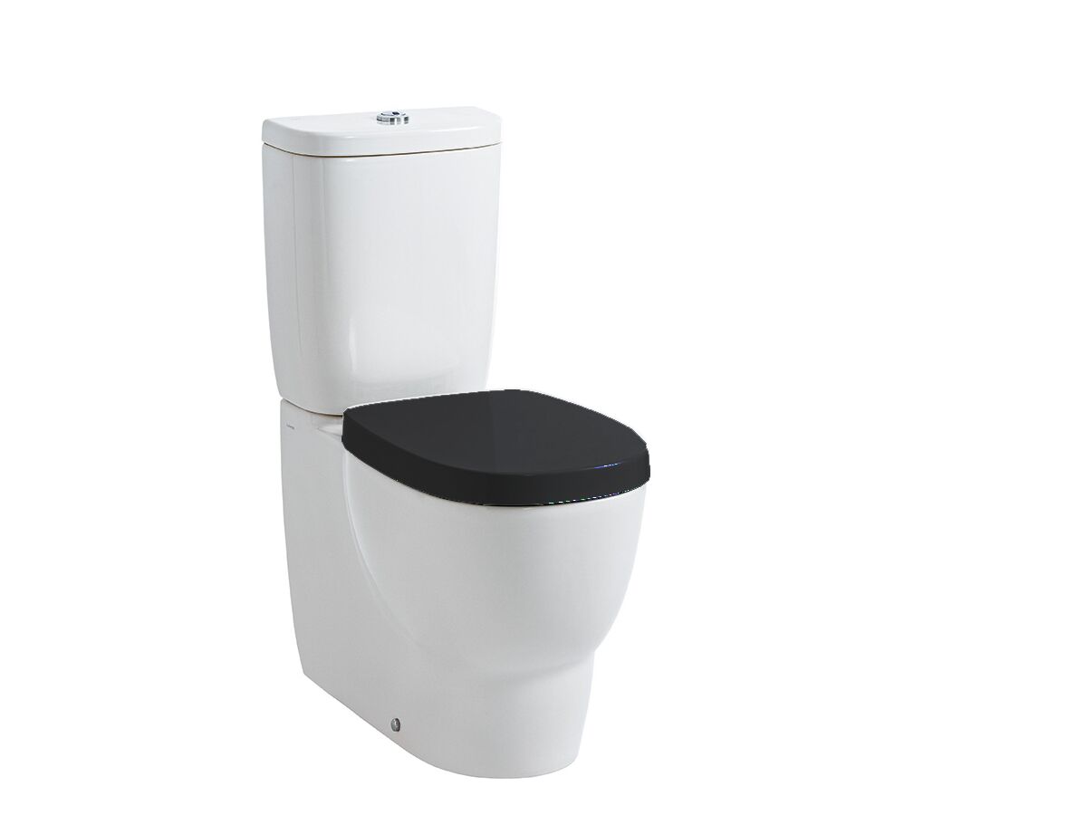 LAUFEN Mimo Close Coupled Back to Wall Toilet Suite Back Inlet Soft Close Black Seat White (4 Star)