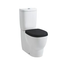 LAUFEN Mimo Close Coupled Back to Wall Toilet Suite Back Inlet Soft Close Black Seat White (4 Star)