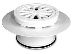 Shwr Waste Adjustable Floor Grate ABS Round White 100mm x 100mm