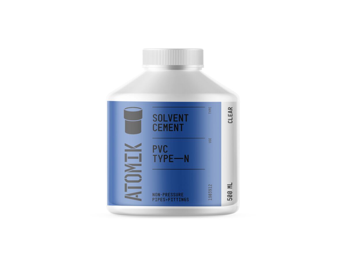 Atomik Solvent Cement PVC Type N Clear 500ml from Reece