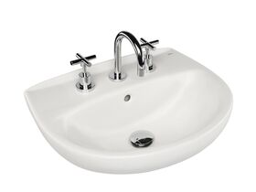 Victoria Wall Basin with Fixing Bolts 520mm 3 Taphole White