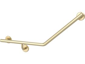 Mizu Drift 450 x 450 x 40 Degree Ambulant Toilet Grab Rail Left Hand Brushed Brass