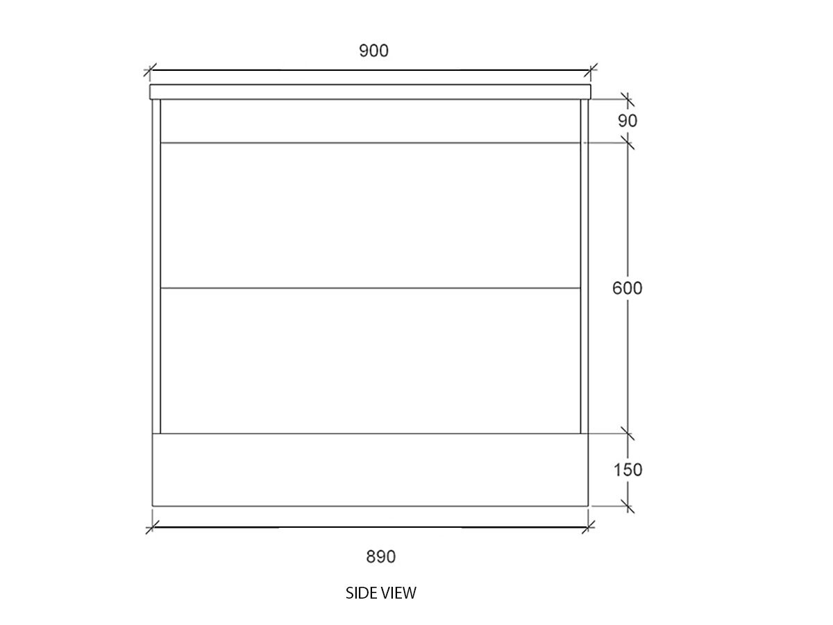 Acqua Kick Single Bowl Vanity Unit 900mm Blackbutt Timber Top