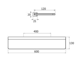 Milli Glance Glass Shelf 600mm