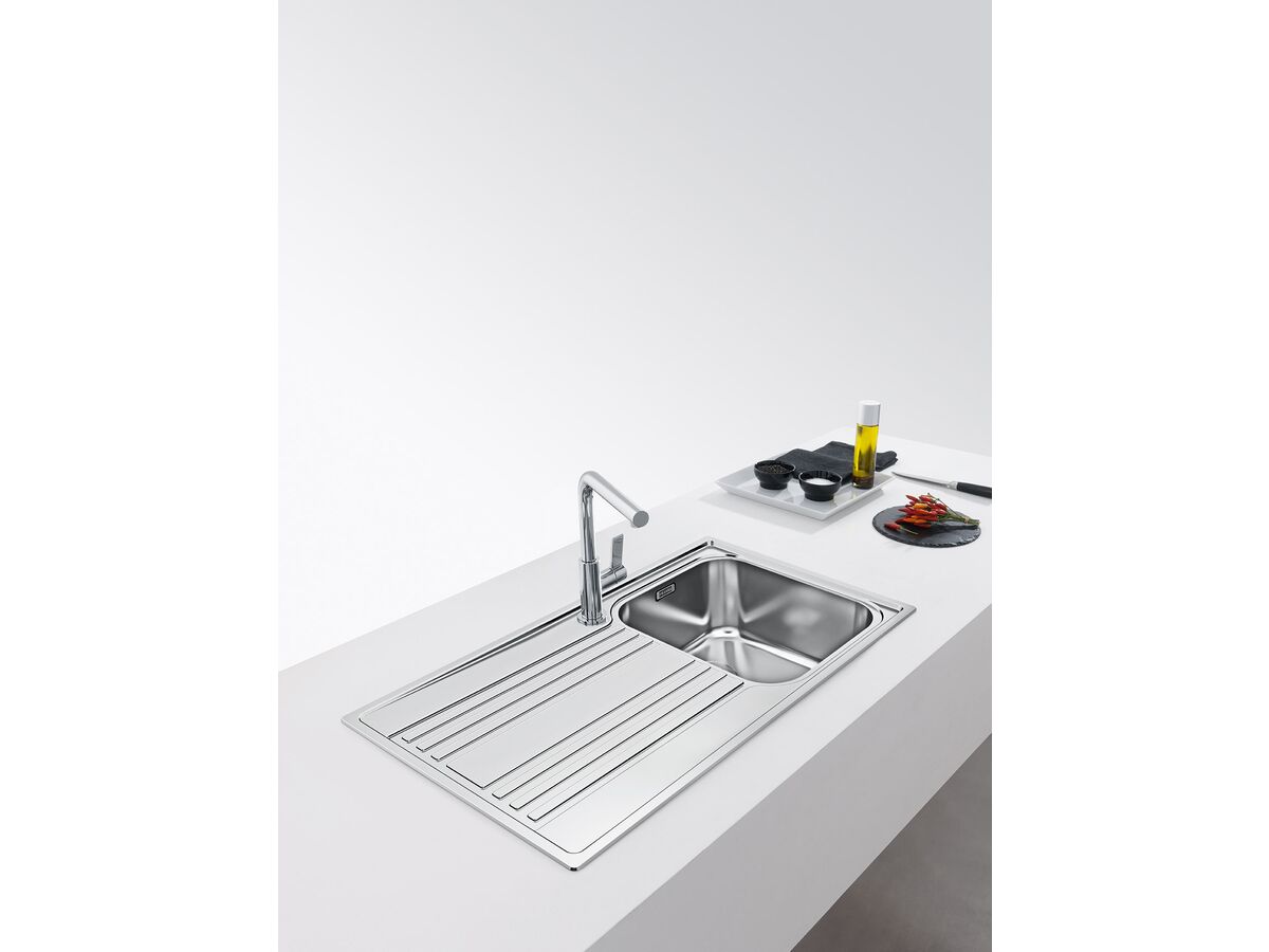 Franke Rapid RPX611-86 Single Bowl Inset Sink Right Hand Bowl-Left Hand Drain Stainless Steel