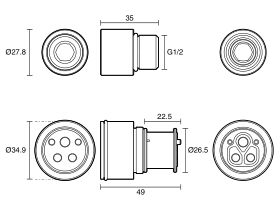 Mizu Shower Mixer / Wall Mixer Body Extension Kit 20mm