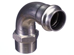 >B< Press Stainless Steel Male Elbow 90 Degree 22mm x 3/4""