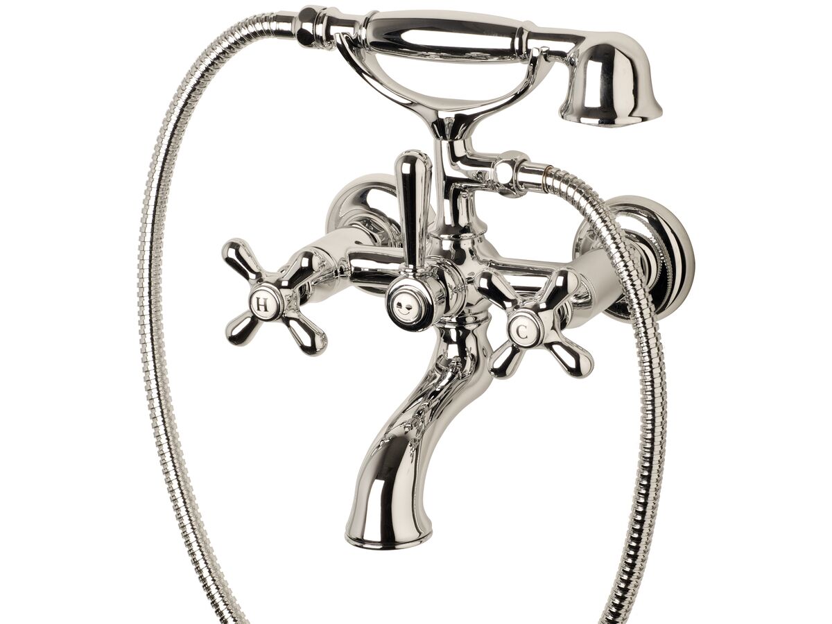Classic Provincial Wall Bath Set with Shower Chrome (5 Star)