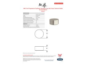 Specification Sheet - Milli Pure Progressive Top Mount Hob Mixer with Cirque Textured Handle Brushed Nickel