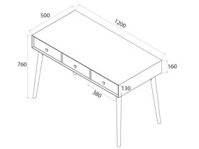 Kado Retro Vanity Unit 1200mm x 500mm White