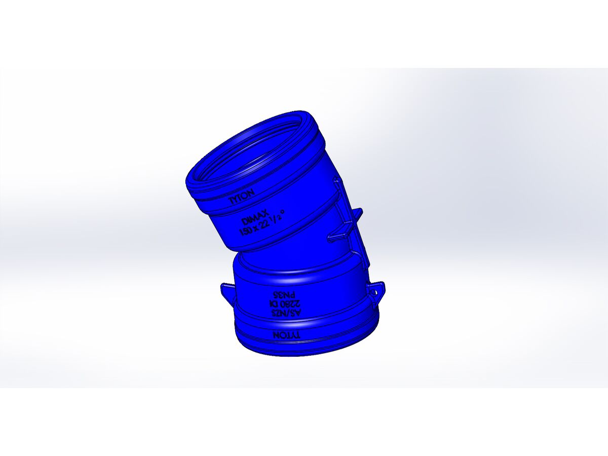 Dimax Ductile Iron Bend (Socket x Socket) PN35 150mm x 22.5 Degrees