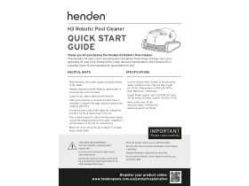 Quick Start Guide - Henden H3 Robotic Pool Cleaner