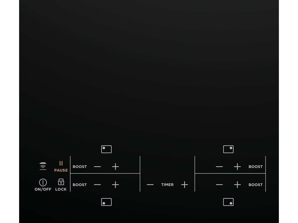 90cm Induction Cooktop, 4 Zone, Touch Controls, Hob2Hood, Pause Function
