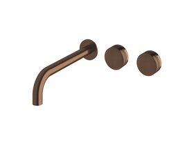 Milli Pure Wall Basin Hostess System 250mm Right Hand with Cirque Textured Handles PVD Brushed Bronze (3 Star)