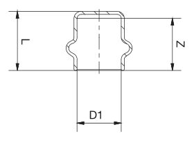Technical Drawing - >B< Press End Cap