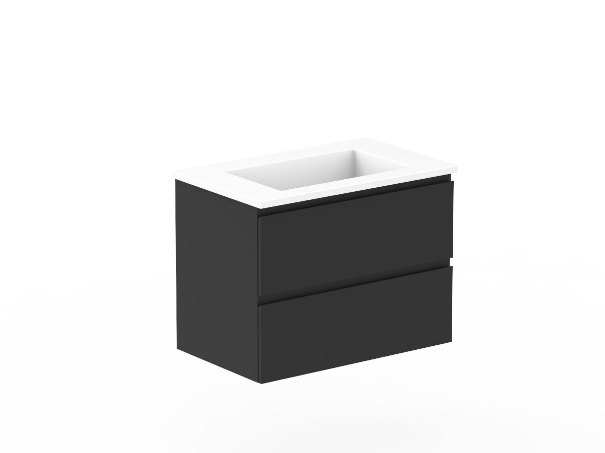 Posh Domaine Plus 750mm Wall Hung Twin Vanity Unit AllDrawer Centre