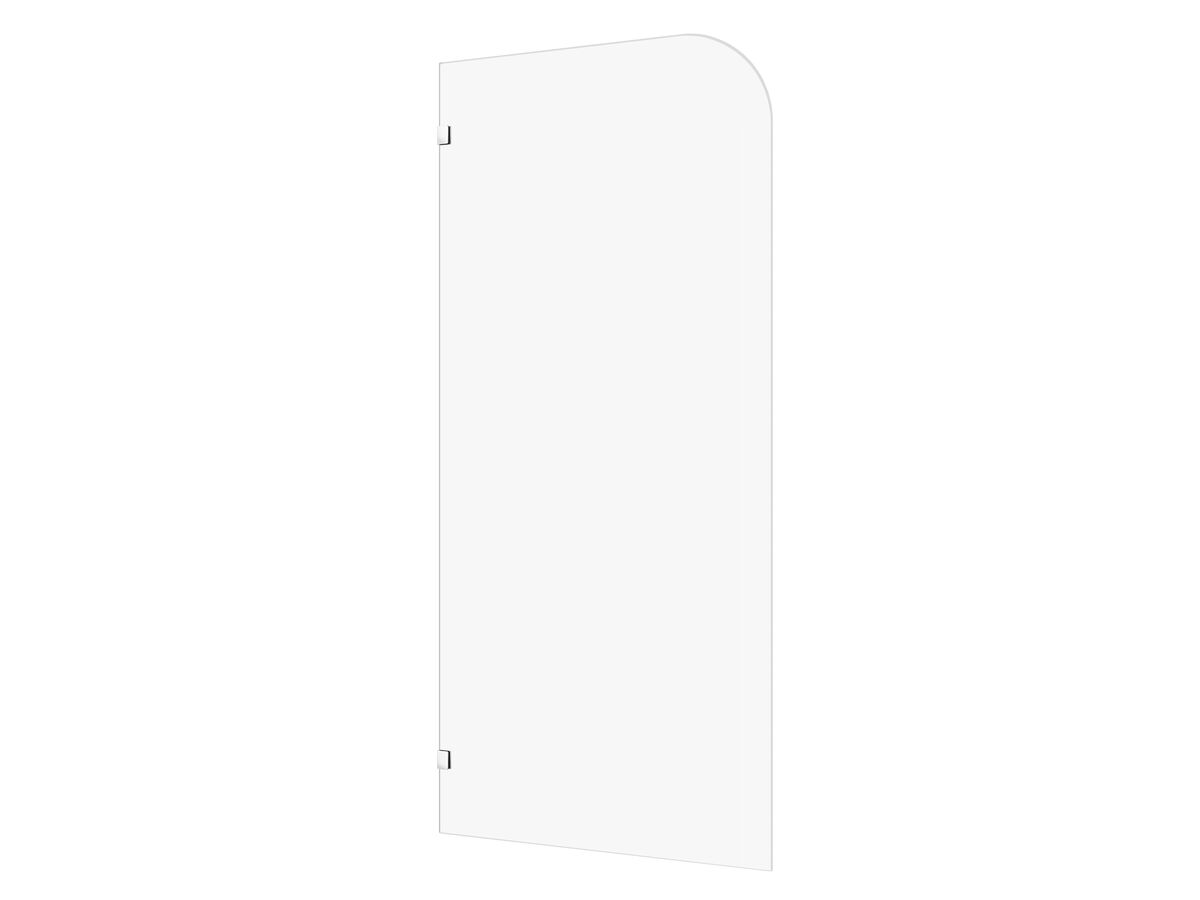 Hero - Kado Lux Frameless Curved Panel with Wall Clips Clear Glass 1000mm Chrome