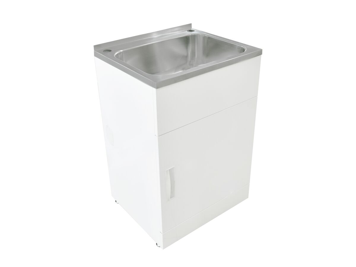 Posh Domaine Trough & Cabinet 45L with Bypass 2 Taphole Stainless Steel