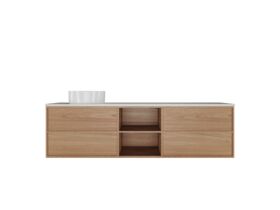 Kado Aspect 1800mm Wall Hung Vanity Unit with Shelf Single Bowl Thin Caesarstone Top
