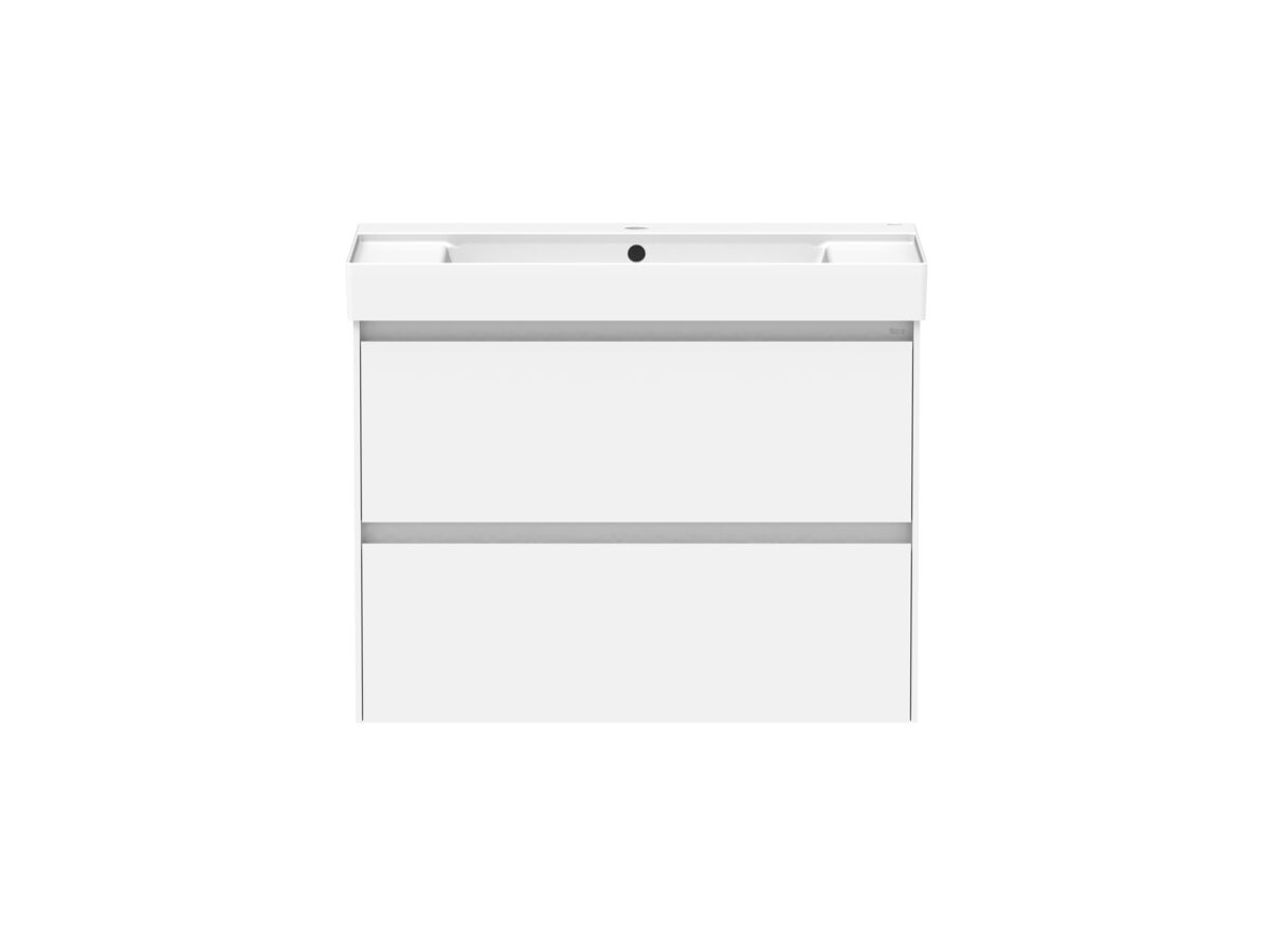 Roca Ona Vanity All Drawer Twin Centre Bowl 800mm Matte White