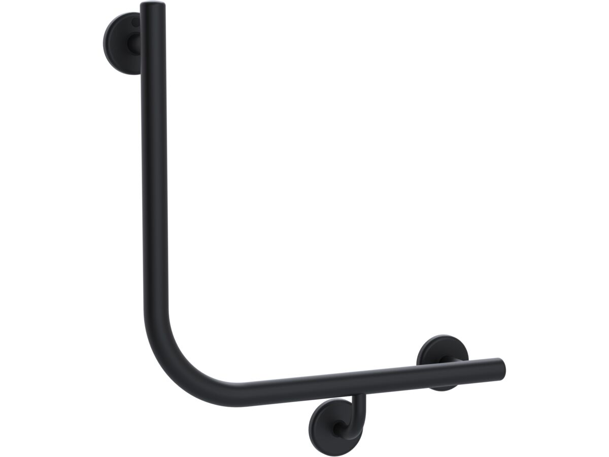 Mizu Drift 450 x 450 x 90 Degree Ambulant Toilet Grab Rail - Right Hand Matte Black
