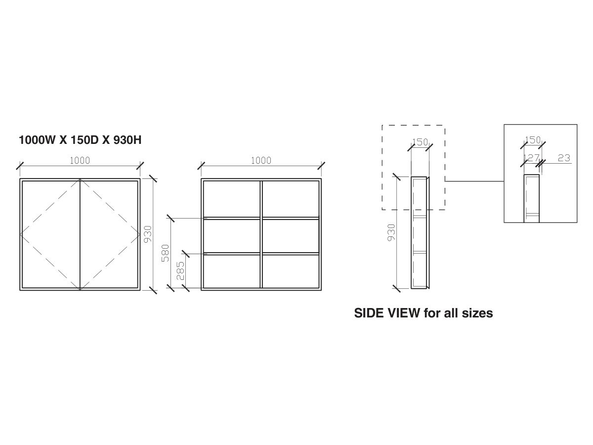 ISSY Z8 1000mm x 150mm x 930mm Double Shaving from Reece