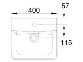 American Standard Concept Wall Basin with Fixing Bolts 1 Taphole 400mm White