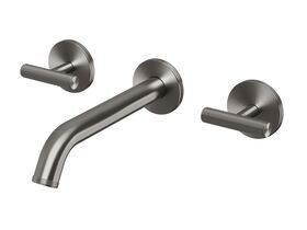 Hero - Milli Etch Wall Basin / Bath Tap Set 180mm Brushed Gunmetal (6 Star)