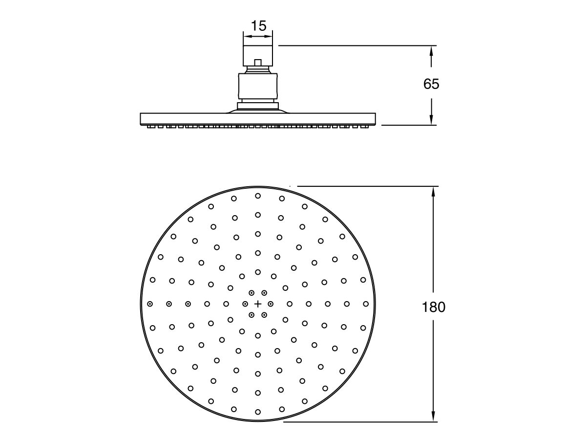 Milli Pure Shower Head 180mm Brushed Nickel (3 Star) from Reece