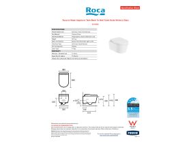 Specification Sheet - Roca In-Wash Inspira In-Tank Back To Wall Toilet Suite White (4 Star)