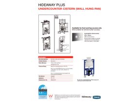 Specification Sheet - Hideaway+ Under Counter Cistern Wall Hung Frame (4 Star)