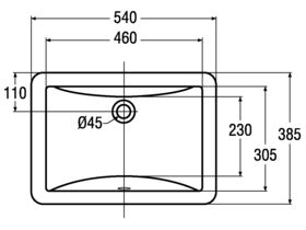 Ideal Standard Acacia Under Counter Basin W/Fix 540mm White