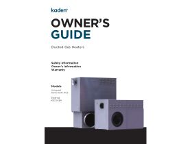 Owner's Guide - Kaden Ducted Gas Heaters