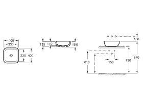 Khroma Counter Basin 400 x 400mm White