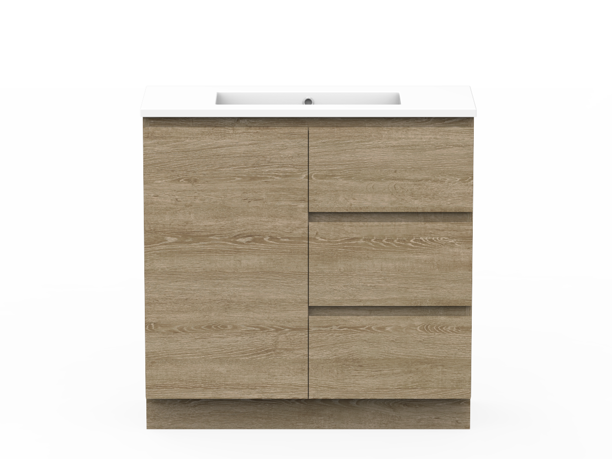 Posh Domaine Ensuite 900mm Floor Mounted Vanity Unit Cast Marble Top