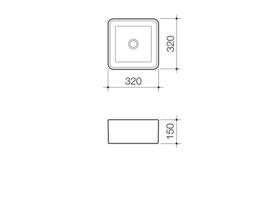 Caroma Cube Above Counter Basin 320mm 0 Taphole White