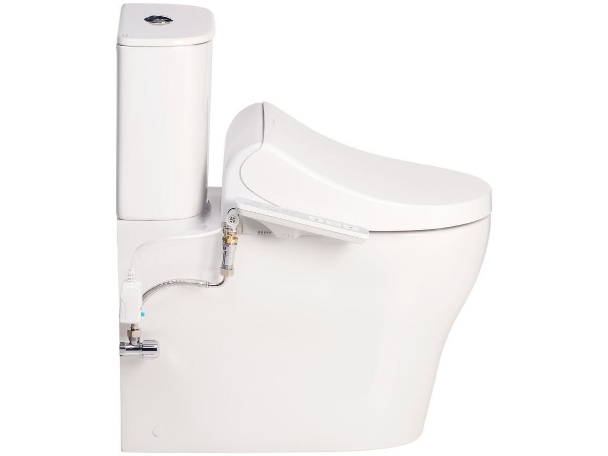 American Standard Cygnet Round Overheight Close Coupled Back to Wall Back Inlet Toilet Suite with SpaLet E-Bidet Seat (4 Star)