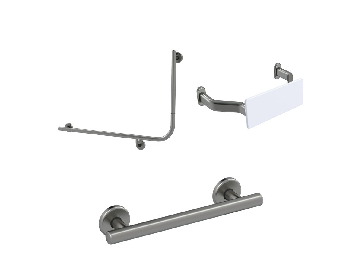 Mizu Drift 90 Degree Accessible WC Kit Left Hand Brushed Gunmetal