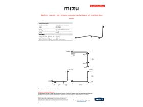 Specification Sheet - Mizu Drift 1110 x 1030 x 600 x 90 Degree Accessible Grab Rail Modular Left Hand Matte Black