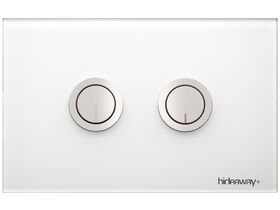 Hideaway+ Round Button Plate Undercounter Glass White Chrome