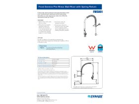Specification Sheet - Enware Pre Rinse Wall Riser Assembly (6 Star)