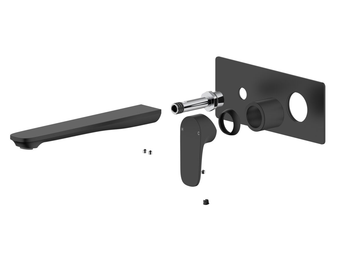 Mizu Silk Wall Bath Mixer Set Kit Matte Black from Reece