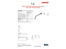 Specification Sheet - Milli Pure Wall Bath Hostess System 250mm Right Hand with Linear Textured Handles