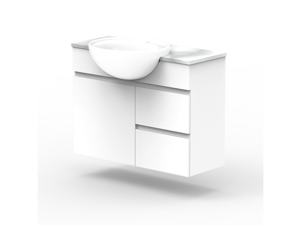 ADP Essence MKII Semi Recess Wall Hung Vanity Unit 1 Door, 2 Drawers No Basin 900mm