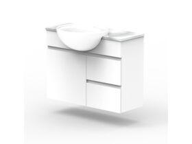 ADP Essence MKII Semi Recess Wall Hung Vanity Unit 1 Door, 2 Drawers No Basin 900mm