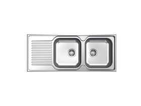 Clark Punch PU1209.1R Double End Bowl One Taphole Right Hand Bowl 1200mm Stainless Steel