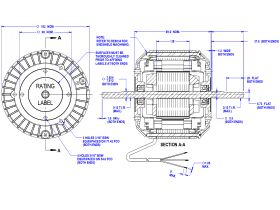 50D505-80AT Twin Shaft Fan Motor 60W