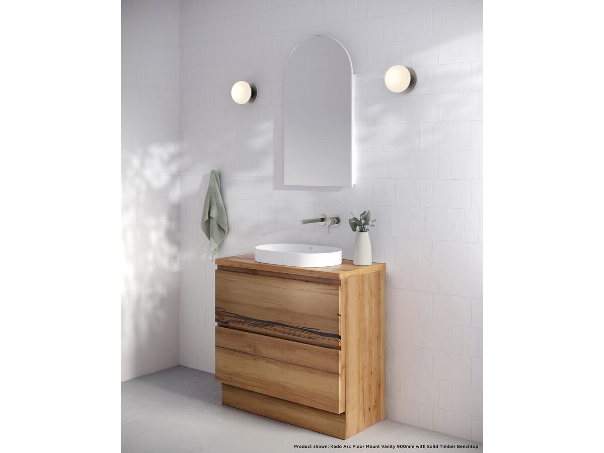 Kado Arc Timber Vanity Unit with Kick 1800mm Single Bowl Timber Top